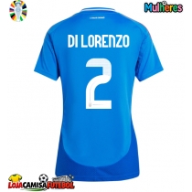 Camisa de Futebol Itália Giovanni Di Lorenzo #2 Equipamento Principal Mulheres Europeu 2024 Manga Curta